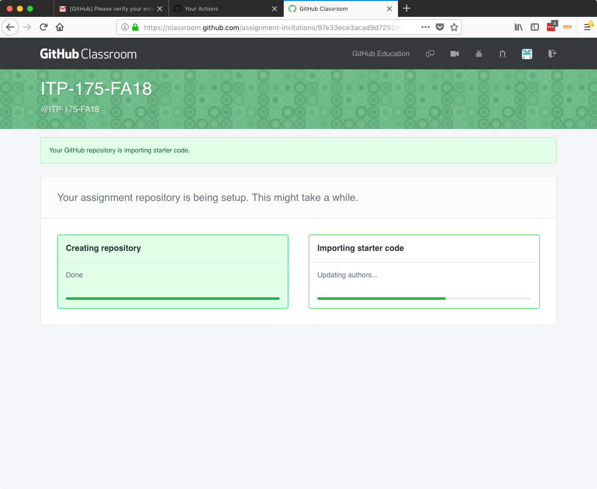 Github Classroom screenshot 3