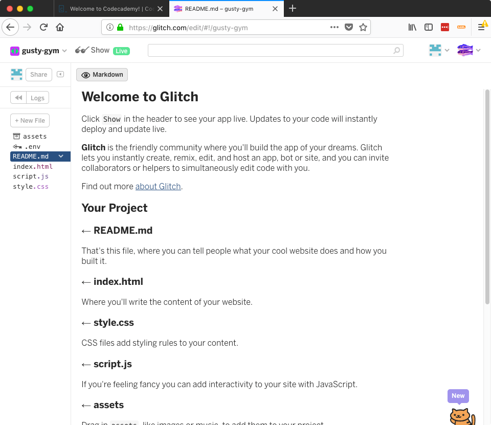 Glitch signup screenshot 3